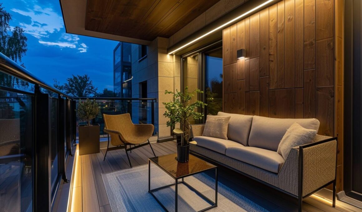 Jak urządzić balkon w stylu industrialnym z dekoracyjnymi lampami LED