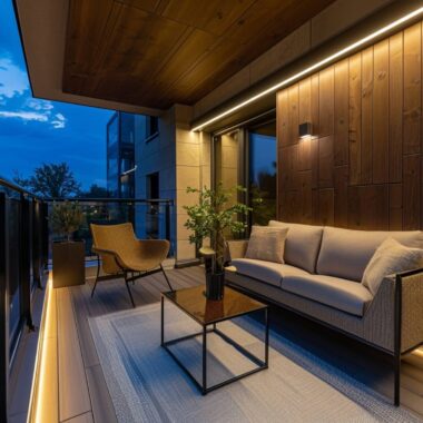 Jak urządzić balkon w stylu industrialnym z dekoracyjnymi lampami LED