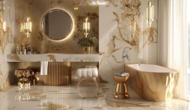 10 inspiracji na urządzenie łazienki w stylu glamour z marmurowymi dodatkami