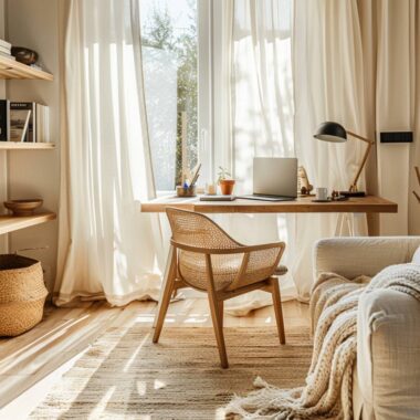 10 inspiracji na wnętrza biurowe w stylu skandynawskim z dodatkami z drewna