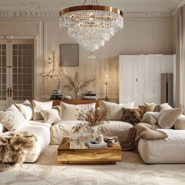 10 inspiracji na wnętrza skandynawskie z akcentami glamour