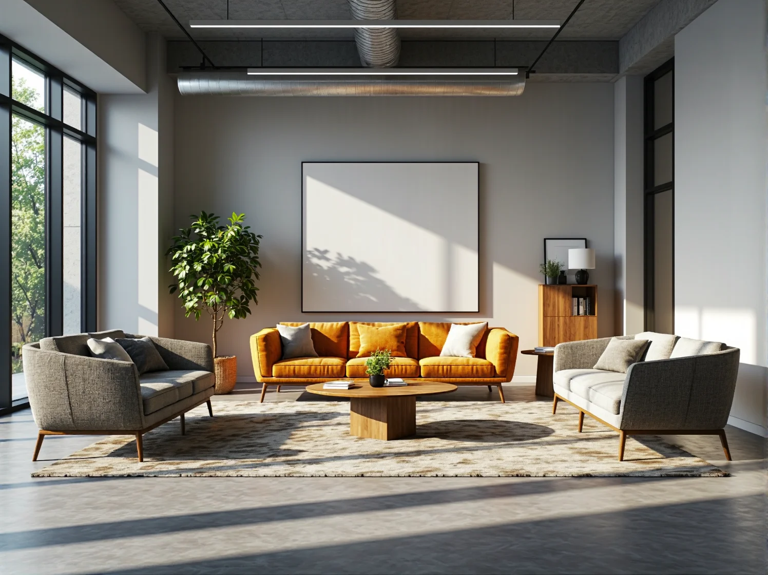 Biophilic design w przestrzeni coworkingowej – roślinność i naturalne materiały poprawiające komfort pracy.