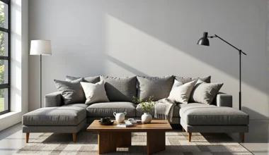 Nowoczesna lampa podłogowa LED z czarnym kloszem i regulowanym ramieniem