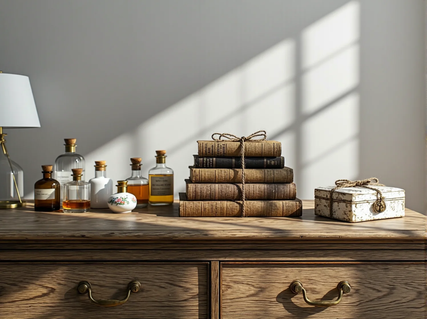 Odrestaurowana drewniana komoda vintage w stylu mid-century modern.