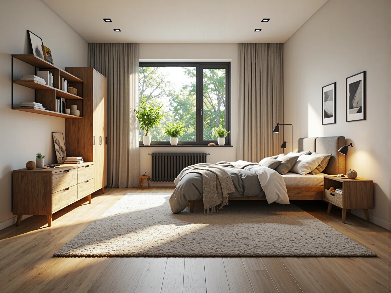 Bezpieczna lampka nocna LED do pokoju niemowlęcego w stylu boho z naturalnych materiałów.