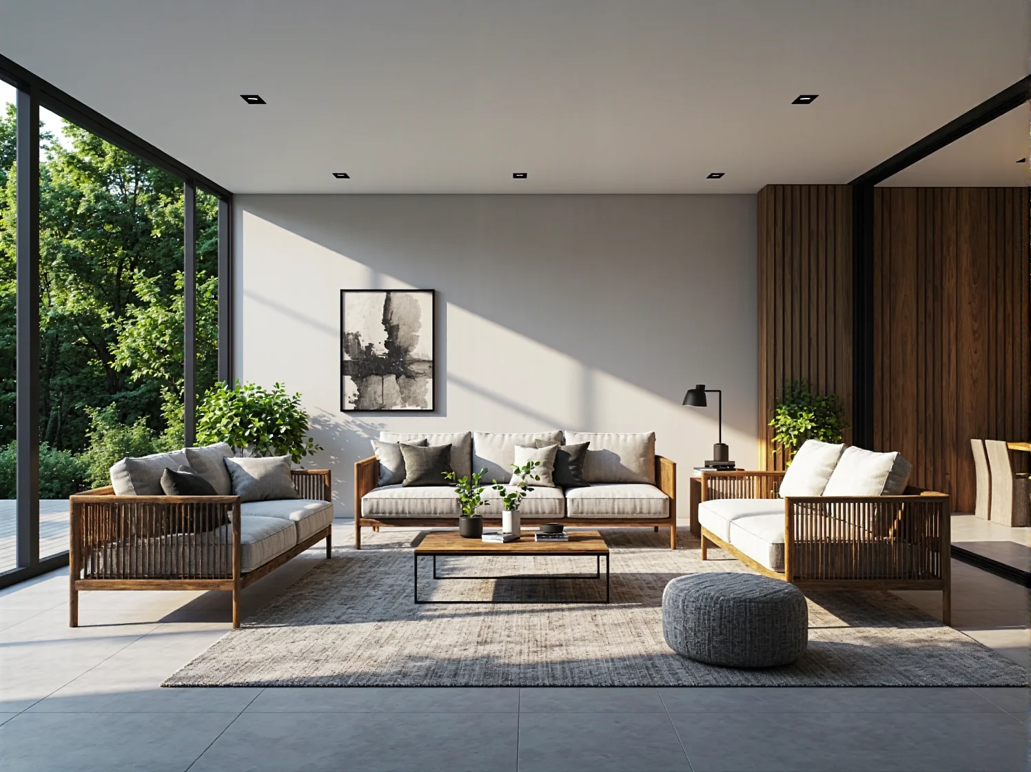 Fioletowa lawenda w kamiennych donicach w małym ogrodzie prowansalskim.