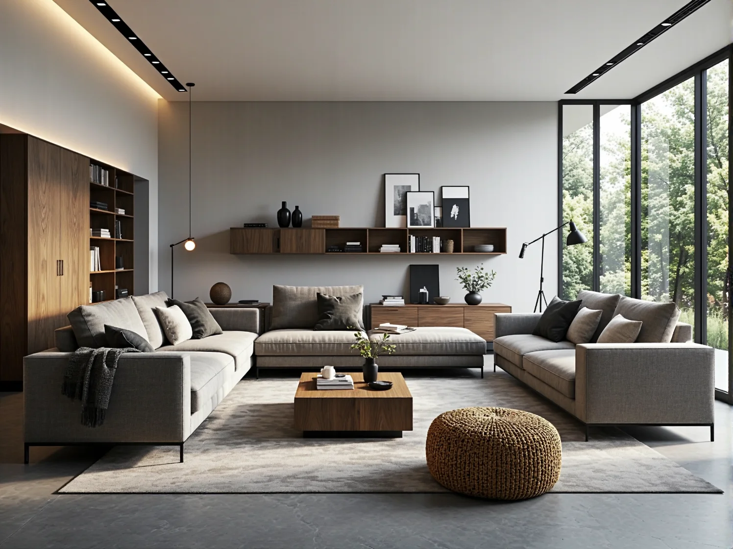 Eleganckie łóżko tapicerowane z podświetlanym zagłówkiem do sypialni.