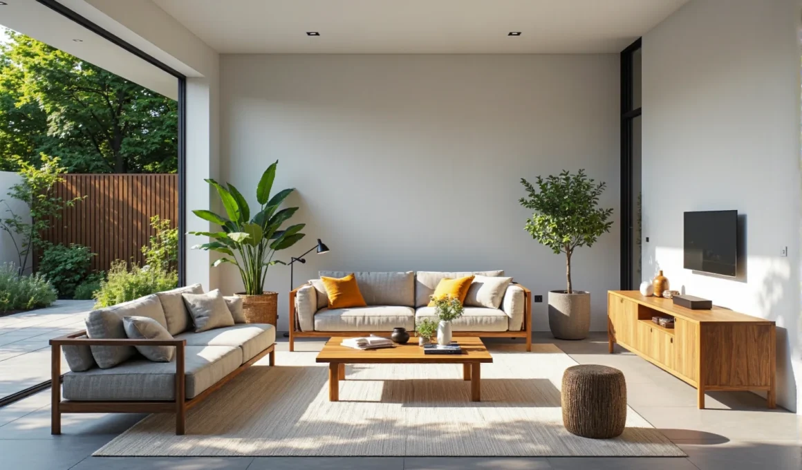 Komplet mebli wypoczynkowych dąb naturalny z beżową tapicerką