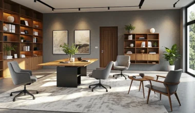 Stół konferencyjny dębowy z czarną metalową nogą centralną