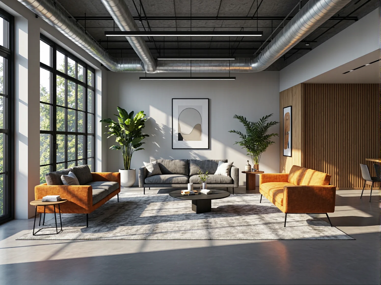 Nowoczesna akustyka i panele wygłuszające w strefach cichej pracy w przestrzeni coworkingowej.