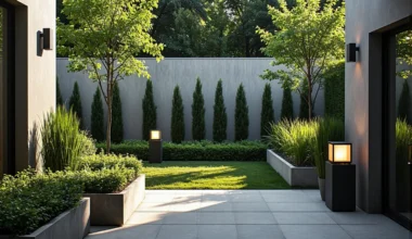 Minimalistyczna lampa ogrodowa słupkowa antracyt z ciepłym światłem