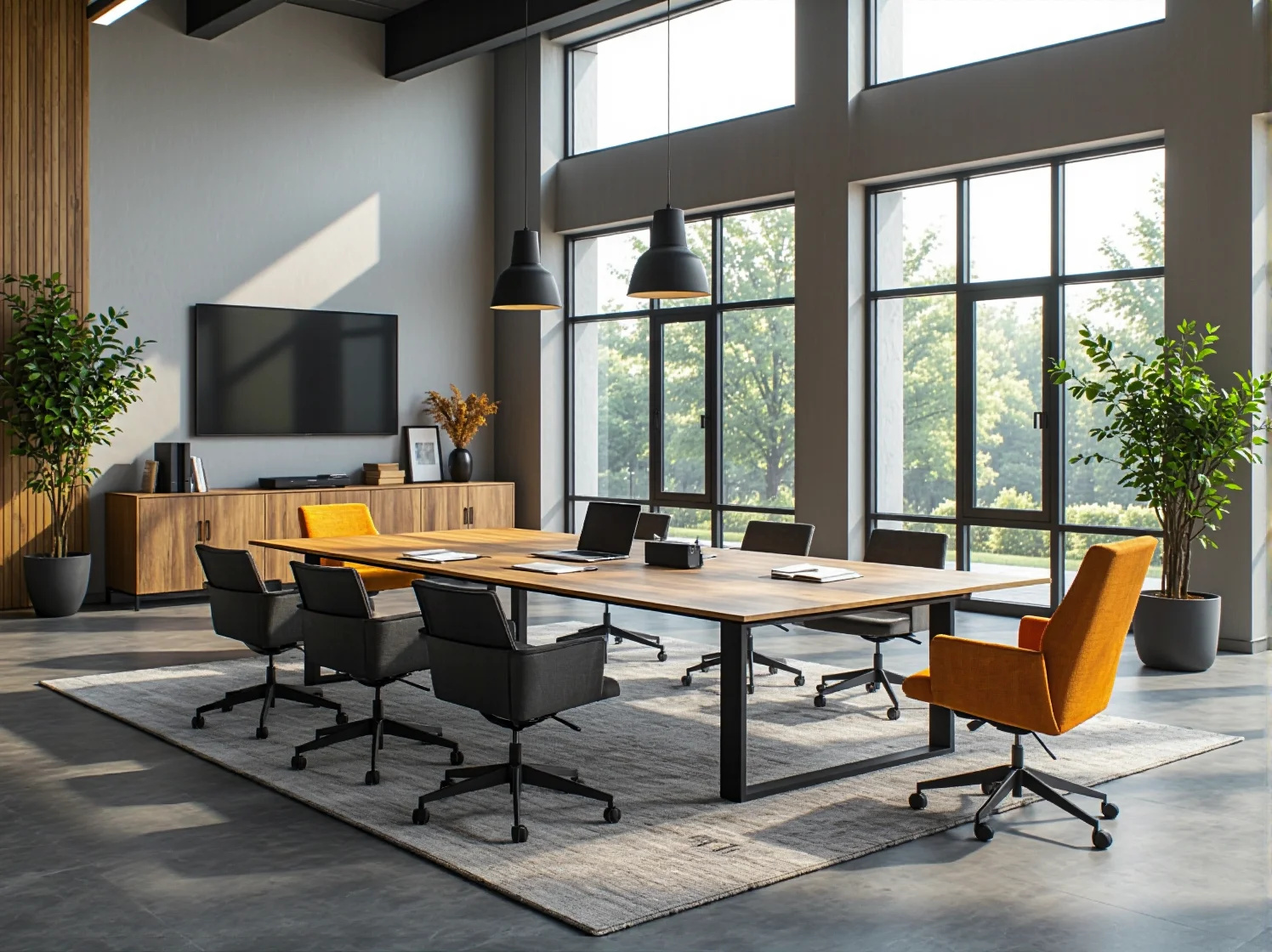 Elegancki stół do sali obrad z ergonomicznymi krzesłami ranking