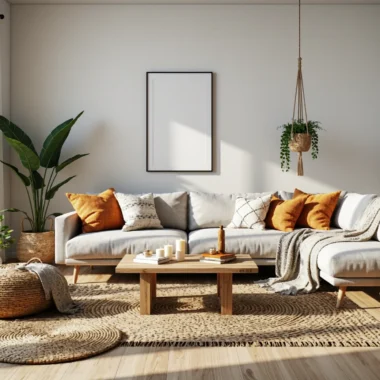 Stolik kawowy drewniany dąb naturalny na prostokątnej podstawie