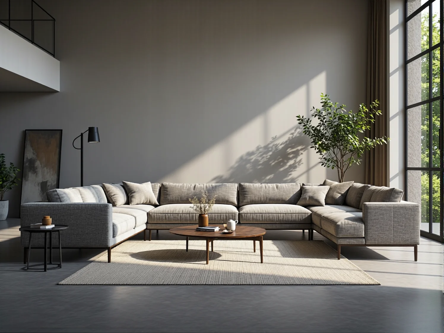 Komfortowa sofa z naturalnych tkanin lnianych idealna do salonu w stylu eko