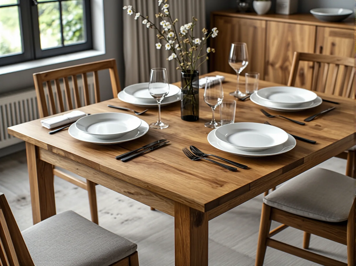 Skuteczny środek do usuwania farby z drewna – efekty odnowienia mebli z litego drewna bukowego.