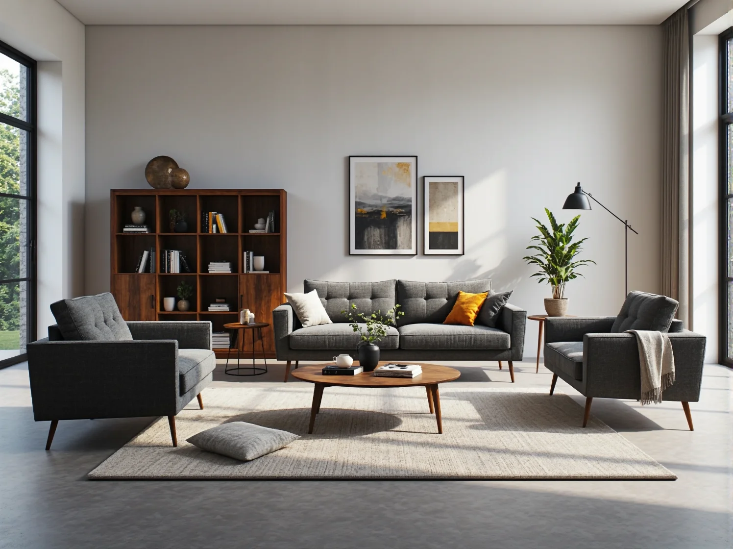 Kultowa sofa w stylu lat 60. w intensywnym kolorze, serce retro salonu.