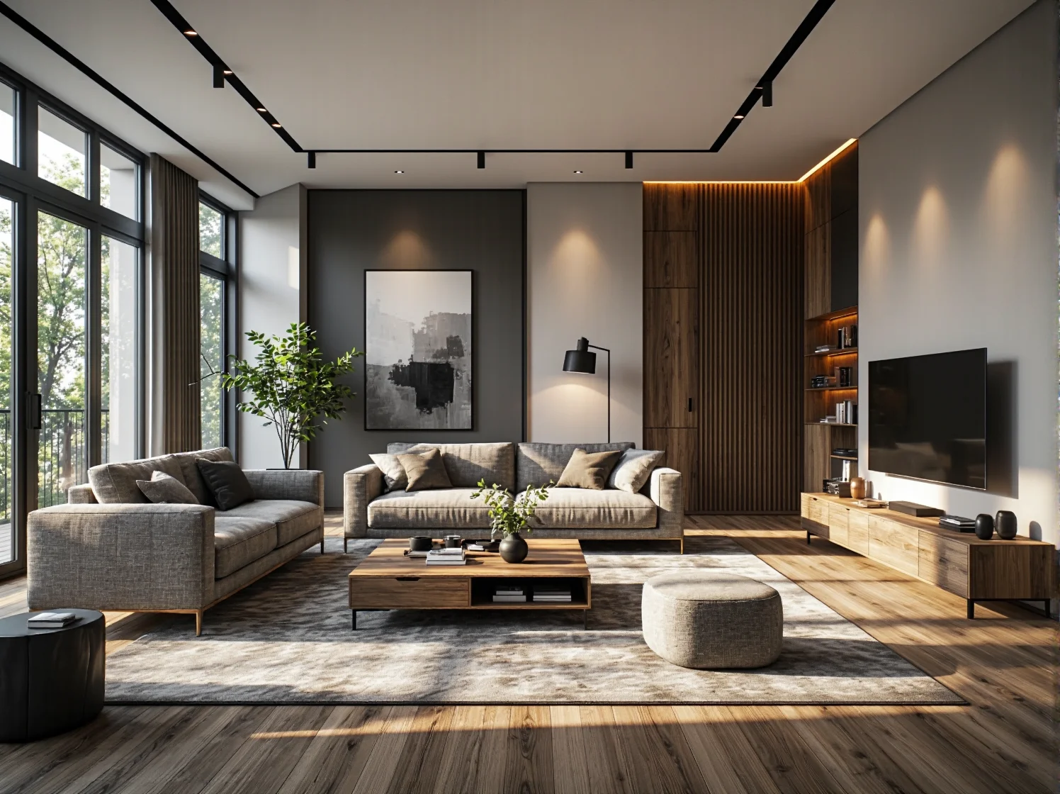 Wygodne łóżko kontynentalne z wysokim materacem w sypialni master